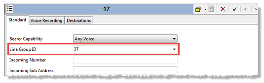 Summary of incoming call route, standard tab